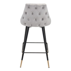 26" Gray And Black Steel Low Back Counter Height Bar Chair - Homeroots
