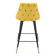 26" Yellow And Black Steel Low Back Counter Height Bar Chair - Homeroots