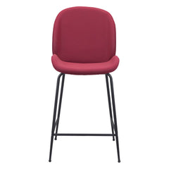26" Red And Black Steel Low Back Counter Height Bar Chair - Homeroots