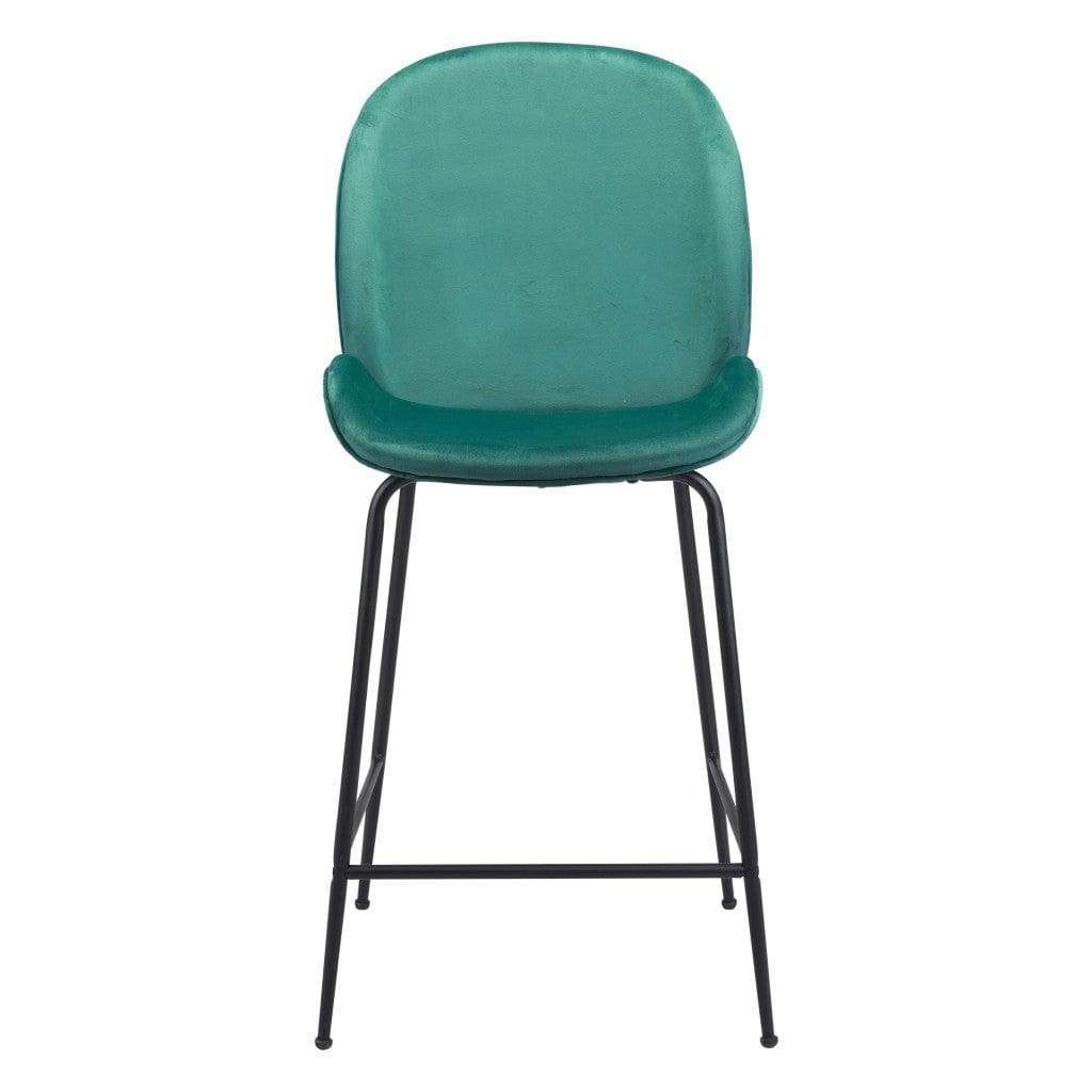 26" Green And Black Steel Low Back Counter Height Bar Chair - Homeroots