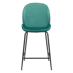 26" Green And Black Steel Low Back Counter Height Bar Chair - Homeroots
