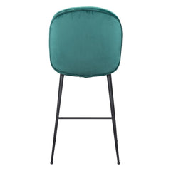 26" Green And Black Steel Low Back Counter Height Bar Chair - Homeroots