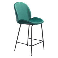 26" Green And Black Steel Low Back Counter Height Bar Chair - Homeroots