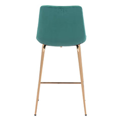 26" Green And Copper Steel Low Back Counter Height Bar Chair - Homeroots
