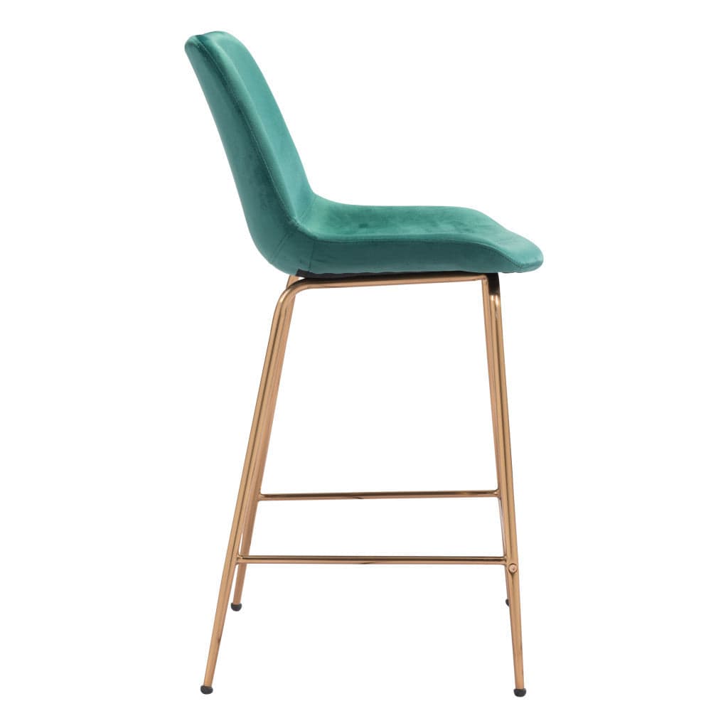 26" Green And Copper Steel Low Back Counter Height Bar Chair - Homeroots