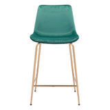26" Green And Copper Steel Low Back Counter Height Bar Chair - Homeroots