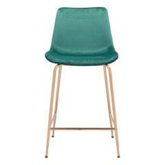 26" Green And Copper Steel Low Back Counter Height Bar Chair - Homeroots
