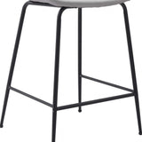 26" White And Black Steel Low Back Counter Height Bar Chair - Homeroots - Flyclothing LLC
