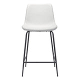 26" White And Black Steel Low Back Counter Height Bar Chair - Homeroots - Flyclothing LLC
