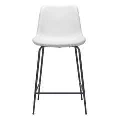 26" White And Black Steel Low Back Counter Height Bar Chair - Homeroots