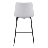 26" White And Black Steel Low Back Counter Height Bar Chair - Homeroots - Flyclothing LLC