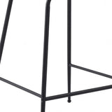 26" White And Black Steel Low Back Counter Height Bar Chair - Homeroots - Flyclothing LLC