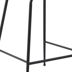 26" White And Black Steel Low Back Counter Height Bar Chair - Homeroots