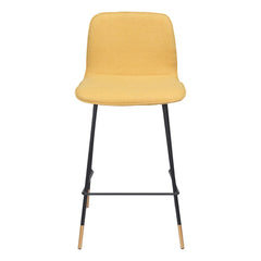 27" Yellow And Black Steel Low Back Counter Height Bar Chair - Homeroots