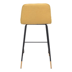 27" Yellow And Black Steel Low Back Counter Height Bar Chair - Homeroots