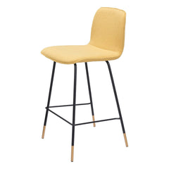 27" Yellow And Black Steel Low Back Counter Height Bar Chair - Homeroots