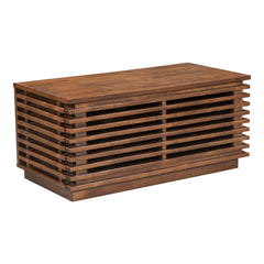 35" Walnut Mdf Cabinet_Enclosed Storage Entertainment Center - Homeroots