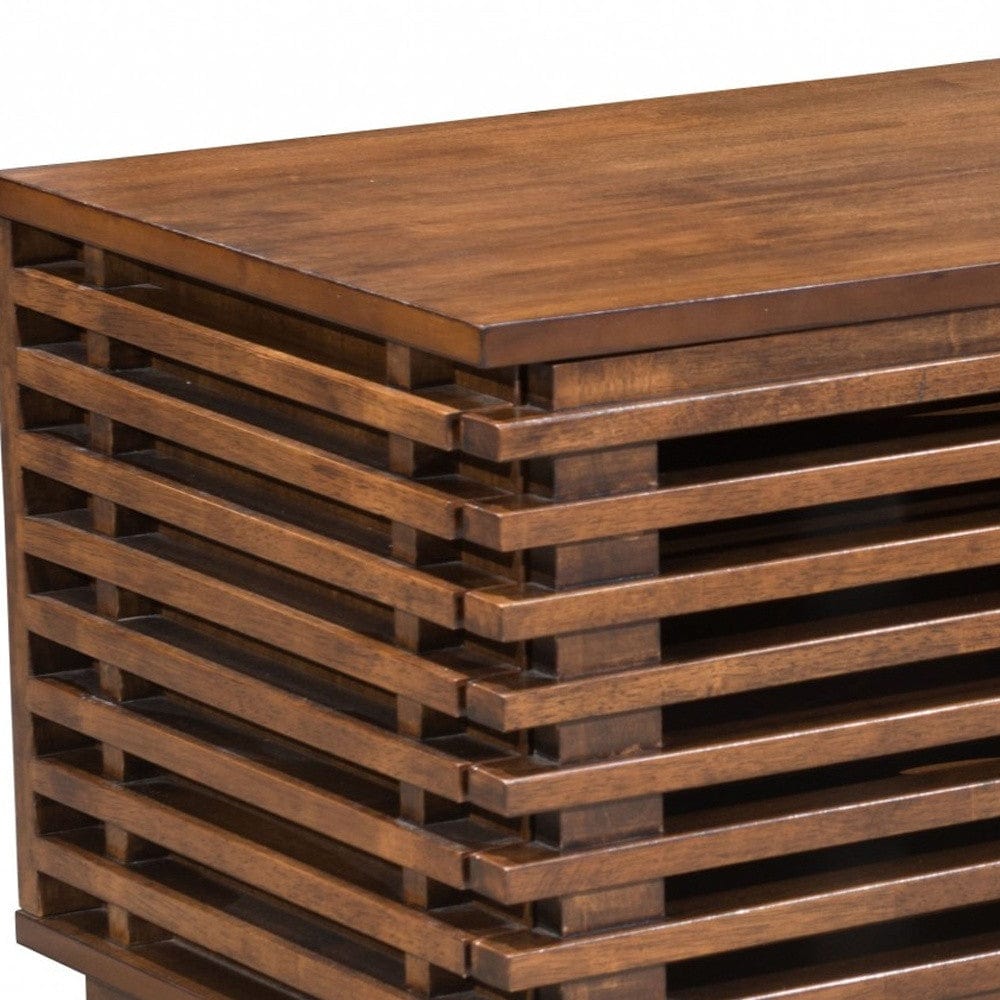 35" Walnut Mdf Cabinet_Enclosed Storage Entertainment Center - Homeroots