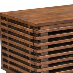 35" Walnut Mdf Cabinet_Enclosed Storage Entertainment Center - Homeroots