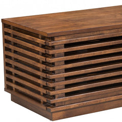 35" Walnut Mdf Cabinet_Enclosed Storage Entertainment Center - Homeroots