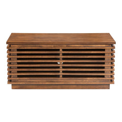 35" Walnut Mdf Cabinet_Enclosed Storage Entertainment Center - Homeroots