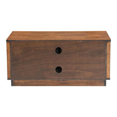 35" Walnut Mdf Cabinet_Enclosed Storage Entertainment Center - Homeroots