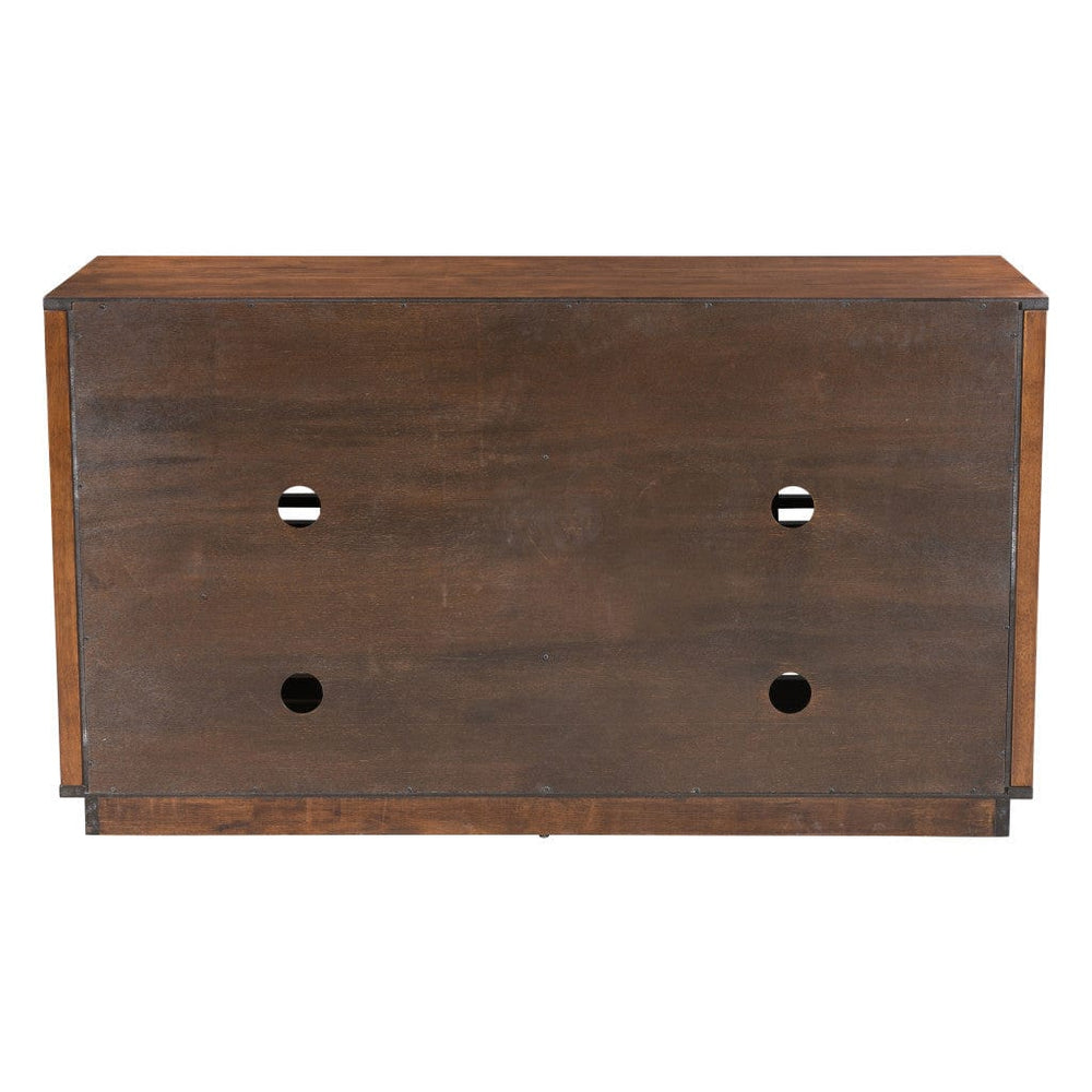 54" Walnut Modern Retro Grooves TV Media Center - Homeroots