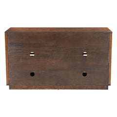 54" Walnut Modern Retro Grooves TV Media Center - Homeroots