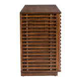 54" Walnut Modern Retro Grooves TV Media Center - Homeroots