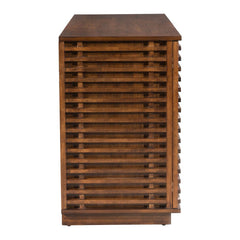 54" Walnut Modern Retro Grooves TV Media Center - Homeroots