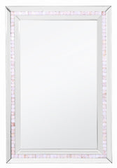36" Silver Glass Framed Accent Mirror - Homeroots