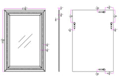 36" Silver Glass Framed Accent Mirror - Homeroots