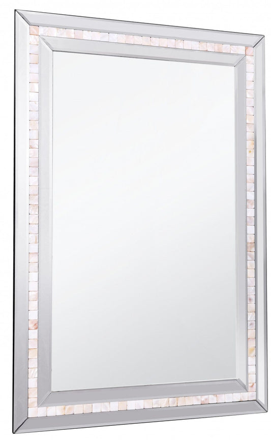 36" Silver Glass Framed Accent Mirror - Homeroots