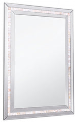 36" Silver Glass Framed Accent Mirror - Homeroots