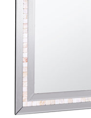 36" Silver Glass Framed Accent Mirror - Homeroots