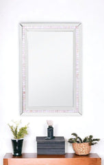 36" Silver Glass Framed Accent Mirror - Homeroots