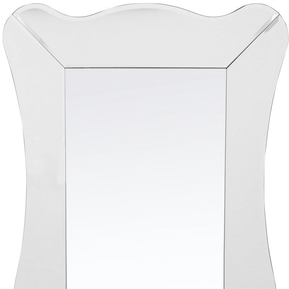 65" Clear Novelty Glass Framed Full Length Hanging Mirror - Homeroots