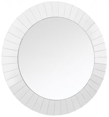 35" Clear Round Glass Framed Accent Mirror - Homeroots