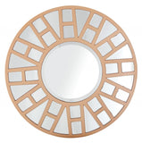 32" Gold Round Metal Framed Accent Mirror - Homeroots