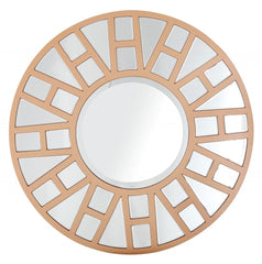 32" Gold Round Metal Framed Accent Mirror - Homeroots