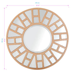32" Gold Round Metal Framed Accent Mirror - Homeroots