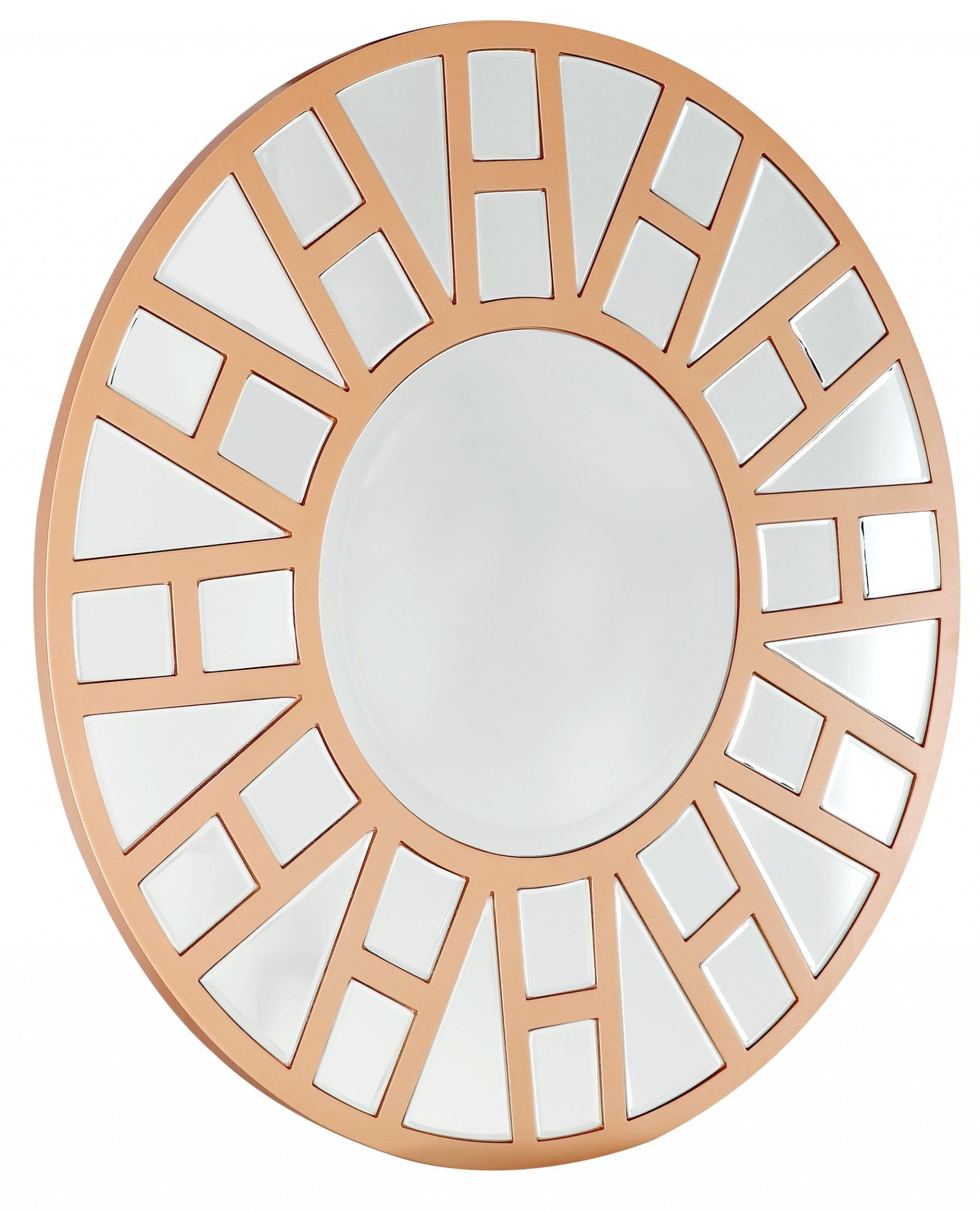 32" Gold Round Metal Framed Accent Mirror - Homeroots