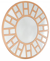 32" Gold Round Metal Framed Accent Mirror - Homeroots