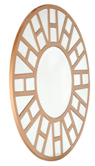 32" Gold Round Metal Framed Accent Mirror - Homeroots
