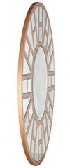 32" Gold Round Metal Framed Accent Mirror - Homeroots