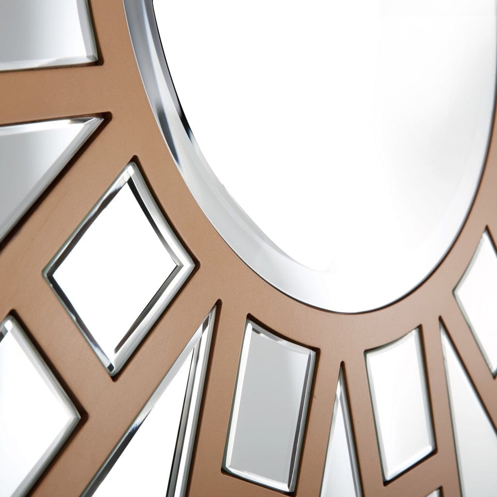 32" Gold Round Metal Framed Accent Mirror - Homeroots