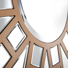 32" Gold Round Metal Framed Accent Mirror - Homeroots