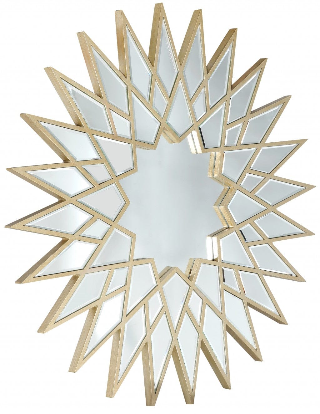 34" Gold Sunburst Metal Framed Accent Mirror - Homeroots