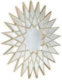 34" Gold Sunburst Metal Framed Accent Mirror - Homeroots