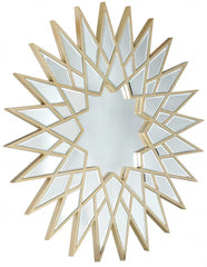 34" Gold Sunburst Metal Framed Accent Mirror - Homeroots